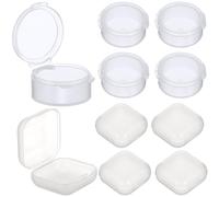 YOSADIER 20 Pièces Étui pour Bouchons D'oreille Rangement de Bijoux Pp Mini Boîte Ronde et Carrée, Compact et Léger, pour Usage Quotidien et Voyage