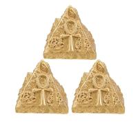 YOSADIER 3 Pièces Modèle de Pyramide Égyptienne, Pyramide Décorative en Résine, Forme Pyramidale, Or, pour Décoration Intérieure et Aménagement de Maison, Fêtes, Objet de Table