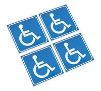YOSADIER 4 pièces Autocollants Handicap Fauteuil Roulant Adhésifs Bleus Logo Accessibilité sans Résidu Signalisation Visible pour Véhicules et Espaces Publics