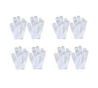 YOSADIER 8 Pièces Moufles Nylon Blanc pour Garçon et Filles, Gommage Corporel Exfoliant Doux, Augmentation Friction Nettoyage Profond, Accessoire Bain