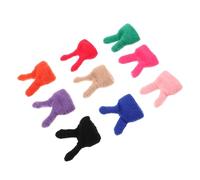 YOSADIER 9 Pièces Mini Knitting Doll Hats with Rabbit Ears DIY Craft Mini Beanies for Doll Dress-up Easter Decorations and Wine Bottle Toppers in Multiple Colors