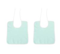 YOSADIER Bavoirs Réutilisables en Coton pour Personnes Âgées, 2 Pièces Lavables Fermeture Ajustable, Protection des Vêtements Pendant les Repas en Hôpital ou Maison de Retraite