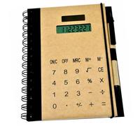 YOSADIER Bloc-Notes Rigide avec Calculatrice Solaire Intégrée Carnet Multifonction pour Étudiants Bureau et Voyages Grand Format pour Prise de Notes et Calcul Rapide