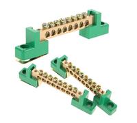 YOSADIER Borniers Électriques en Cuivre 3 Pièces pour Panneau Électrique Bornier Fixe 8 Trous Barre de Mise la Terre Verte pour Installation Domestique