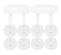 YOSADIER Bouchons en plastique blanc 10pcs cache-prises de sécurité pour prises électriques françaises avec retrait simple pour écoles maternelles et familles