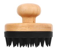 YOSADIER Brosse de Massage Cuir Chevelu Facile à en Bambou et Silicone pour Détendre Muscles Tête et Nettoyer en Profondeur Cheveux Noirs