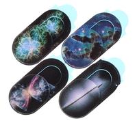 YOSADIER Cache De Caméra Coulissant Protection Webcam Adhésif 4 Pièces pour Ordinateur Portable Tablette Smartphone Usage Multiple Noir Cosmos