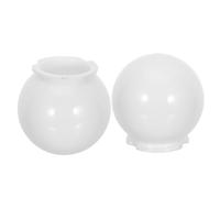 YOSADIER Cache pour poteau de clôture et abat-jour globe blanc cassé en PMMA 2 pièces, forme ronde résistante à la lumière, idéal pour jardin et allée