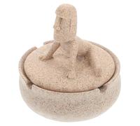 YOSADIER Cendrier Forme Pierre Yoga avec Couvercle Coupe-Vent Facile à Nettoyer, Décoration Unique en Résine Créatif pour Bureau ou Espace D'étude