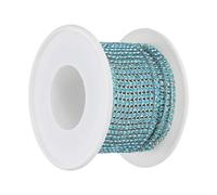 YOSADIER Chaîne Décorative en Strass 2 MM Argentée Cristaux Bleu Roi 10 Mètres Rouleau Garniture Appliquée en Strass pour Fabrication de Bijoux DIY Accessoires de Costume et Décoration