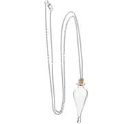 YOSADIER Collier Bouchon Pendentif Mini Bouteille en Verre Argentée Rangement pour Petits Objets, pour Voyage et Souvenirs
