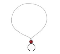 YOSADIER Collier Loupe Pendentif Pour Homme En Verre Rouge Monocle Portable 5x Chaîne Loupe De Lecture Pour Travaux Artisanaux Cosplay Et Pièces De Théâtre