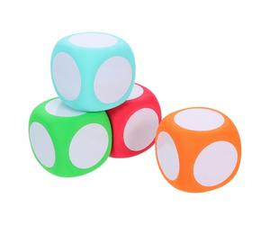 YOSADIER Cubes Éducatifs Innovants Dés en Mousse Effaçables à Sec Lot de 4 6cm avec Surface Écrivable pour Garçon et Filles et Enseignants pour Formation Professionnelle et Salle