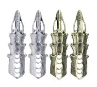 YOSADIER Ensemble de 4 Bagues Articulées Vintage Punk en Alliage Argenté sans Nickel, Réglables et Décoratives, pour Halloween et Anniversaire