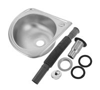 YOSADIER Évier Simple en Acier Inoxydable Angle 1 Bac 43x43 Cm Lavabo pour Camping-Car Multifonctionnel Compact Maison Printemps Été