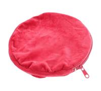 YOSADIER Housse de Bouillotte Ronde en Flanelle Rouge Foncé, Manchon Isolant Doux et Chaud pour Bouillotte Électrique et Plaque Chauffante, Accessoire Hivernal Anti-brûlure, Protection