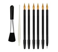 YOSADIER Kit de 8pcs Stylets à Gratter Multifonctions en Plastique Noir Double Embout et Brosse pour Dessin Détaillé et Art de Coloriage à Gratter