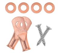 YOSADIER Kit de Connecteurs à Sertir en Cuivre 2 Pièces, Cosses Annulaires pour Câble Batterie, Bornes Fil Cuivre Robustes, Extrémités de Cosses Électriques Compatibles Installation Audio