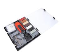 YOSADIER Kit de Réparation de Sol Stratifié Outil Facile à Utiliser et Boîte Compacte Portable 8 Blocs de Cire Rouge et Maison de Retraite pour Carrelage en Plastique et Métal Bureau