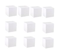 YOSADIER Lot De 10 Boîtes Présents En Papier Blanc Pliables 12x12x12 Cm Pour Cupcakes Boîtes à Dragées Légères Et Compactes Pour Fêtes Anniversaires Et Mariages Contenant Élégant Et Pratique