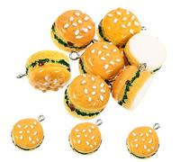 YOSADIER Lot De 10 Breloques Hamburger Pour Bijoux Diy Décorations De Porte-clés Pendentifs En Résine Colorés Accessoires Amusants Pour Garçon Et Filles Présents Créatifs Pour Noël