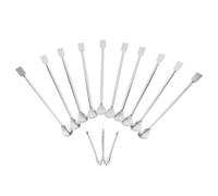 YOSADIER Lot de 13 Cuillères de Laboratoire en Acier Inoxydable, Double-face, Résistantes la Déformation la Corrosion, pour Mesurer et Mélanger Précision en Laboratoire