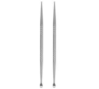 YOSADIER Lot de 2 Stylos Détecteurs D’Acupuncture Auriculaire en Acier Inoxydable Argenté Double Tête Cuillère et Boule pour Diagnostic Précis Outil Portable pour Réflexologie et Soins à
