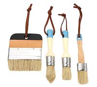 YOSADIER Lot De 4 Set De Pinceaux à Poils De Sanglier 2,5 Cm Ensemble De Peinture Artiste Bois Naturel Peinture à l'huile Décoration Intérieure