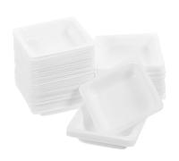 YOSADIER Lot de 50 Plateaux de Pesée en Plastique Réutilisables 7 Ml Petit Format Carré Bateau de Pesée pour Poudres et Liquides Adaptés au Laboratoire et à la Manipulation
