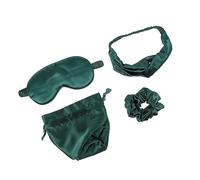YOSADIER Masque de Sommeil en Soie Bandeau Élastique Ensemble de 4 Pièces Cache-Yeux Doux Paquet de Rangement Bloque la Lumière Voyages Sommeil pour Adultes