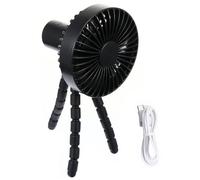YOSADIER Mini Ventilateur Portable Noir et Rafraîchisseur D'air pour Poussette, Ventilateur Multifonction Léger Vacances en Extérieur