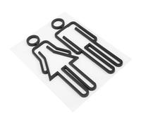 YOSADIER Plaques de Signalisation Toilettes en Métal Imitation Doré, 1 Paire pour Portes Wc Hommes et Femmes, Couleur Noire, Panneau Indicateur Solide et Élégant pour Salle de Bain, Usage