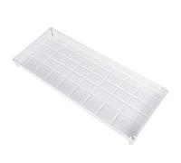 YOSADIER Plateau Plastique Épaissi avec Drainage et Design Gravé Support Pratique pour Pots de Fleurs Base Étanche avec Bouchon de Stockage Eau pour Balcon et Jardin Blanc