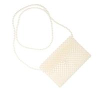 YOSADIER Sac Perlé Blanc Fait Main Pochette Téléphone Portable Élégante à Bandoulière Croisée Sac à Main Soirée Raffiné Mariage et Tenue Décontractée