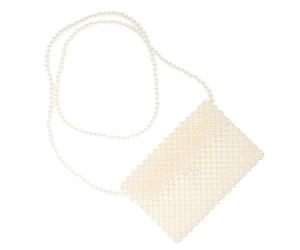 YOSADIER Sac Perlé Blanc Fait Main Pochette Téléphone Portable Élégante à Bandoulière Croisée Sac à Main Soirée Raffiné Mariage et Tenue Décontractée