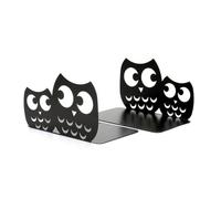 YOSADIER Serrage-Livres Antidérapants en Fer Noir de Hibou Décoratifs Coins Arrondis pour Bureau ou Étagère à Livres