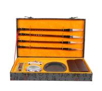 YOSADIER Set de Calligraphie Chinoise Pinceau Portable Encre Étude Pierre à Encre Légère Complet pour Pratique de Écriture Au Pinceau et Dessin