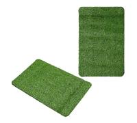 YOSADIER Tapis D'entrée en Gazon Synthétique Vert 2 Pièces pour Chiens, Polypropylène Lavable et Solide, pour Balcon et Décoration Intérieure