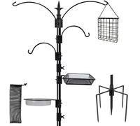 yosager Kit de mangeoire pour oiseaux de qualité supérieure, 228,6 x 58,4 cm, support de pot de fleurs, kit de suspension multi-mangeoires avec suif en métal et bain pour observer les oiseaux, attirer