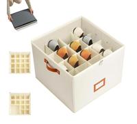 YOSEDVCB Boîte De Rangement À Chaussures En Tissu Foihletpath, Organiseur De Placard Pliable Avec Séparateurs, 16 Compartiments Individuels Réglables, For Voyage Ou Déménagement.(Beige)