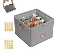 YOSEDVCB Boîte De Rangement À Chaussures En Tissu Foihletpath, Organiseur De Placard Pliable Avec Séparateurs, 16 Compartiments Individuels Réglables, For Voyage Ou Déménagement.(Gray)