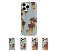 YOSEDVCB Coque de téléphone à Texture métallique rouillée, Style Industriel créatif en Fer recyclé, Imitation métal rouillé, for iPhone 16/15/14 Pro Max Plus(A,for iPhone 16)