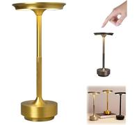 YOSEDVCB Lampe De Table Casekis Ecolume, Lampe Portable À Piles, Lampe De Table LED À Intensité Variable en Continu (3 Couleurs), Commande Tactile, for Intérieur Et Extérieur(Gold)