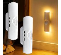 YOSEDVCB Lumière Ambiante Rechargeable avec Capteur De Mouvement LED Intelligent, avec Télécommande, Veilleuse À Allumage Automatique, Lampe Murale Magnétique sans(White*2,3 Colors)