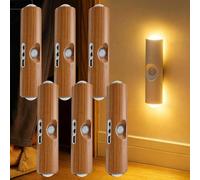 YOSEDVCB Lumière Ambiante Rechargeable avec Capteur De Mouvement LED Intelligent, avec Télécommande, Veilleuse À Allumage Automatique, Lampe Murale Magnétique sans(Wood Color*6,3 Colors)