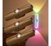 YOSEDVCB Lumière Ambiante Rechargeable avec Capteur De Mouvement LED Intelligent - Lumière Ambiante Dégradée RVB, Design Magnétique/adhésif, for Chambre À Coucher, Escaliers(Wood,3 Colors_3)