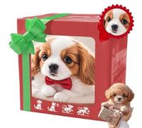 YOSEDVCB Nouveau Chien Robot IA 2025, Chien Robot IA Réaliste, Chien Interactif en Peluche for Adultes, Qui Se Comporte comme Un Vrai Chiot - Marche, Aboie, Remue La Queue(E#White-Brown)