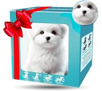 YOSEDVCB Nouveau Chien Robot IA 2025, Chien Robot IA Réaliste, Chien Interactif en Peluche for Adultes, Qui Se Comporte comme Un Vrai Chiot - Marche, Aboie, Remue La Queue(C#White)