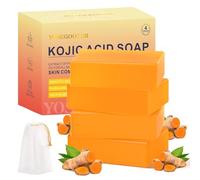 YOSEGOOTER Bâtonnets de savon à l'acide kojique et au curcuma : élimine les taches brunes pour le visage et le corps, tampons corporels avec des ingrédients naturels et organiques, doux et hydratant
