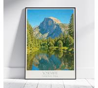 Yosemite Impression de voyage dans le parc national - Demi-dôme ~ Affiche de voyage en Californie | Art mural peint et décoration d'intérieur | Cadeau de vacances 2 (sans cadre, A2 (42 x 59 cm)